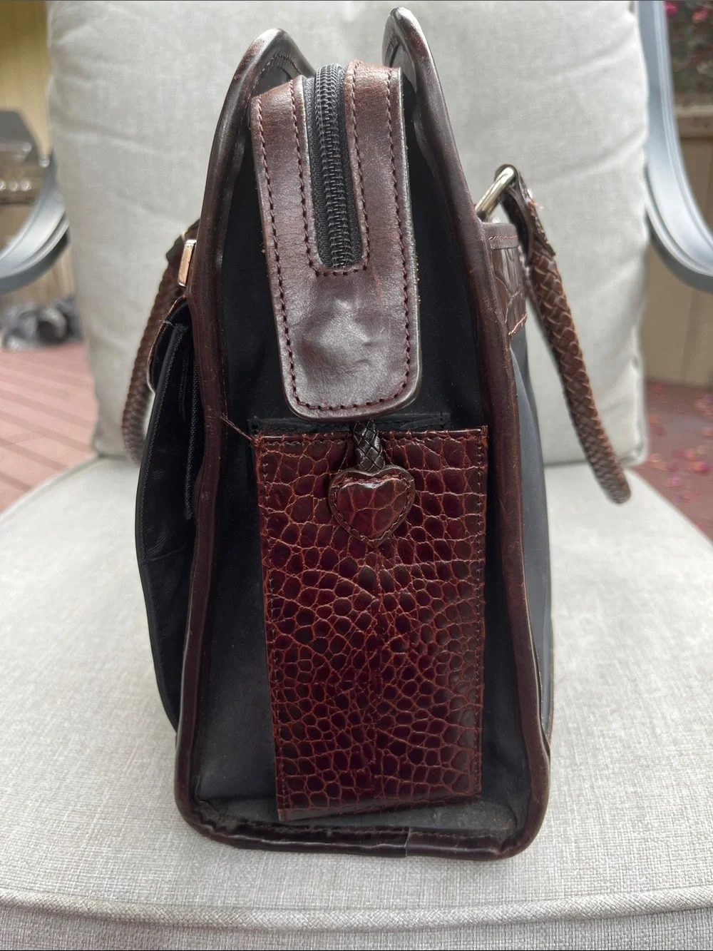 BRIGHTON Embossed Leather Attaché/Laptop Bag